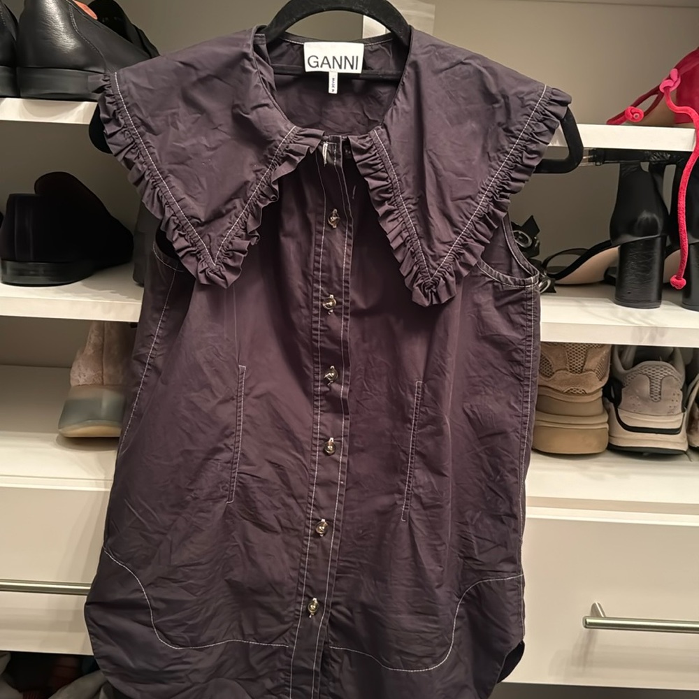 Ganni black blouse